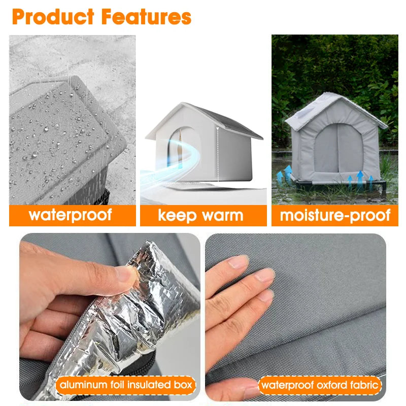 Outdoor Cat House New Weatherproof Outside Cat House Winter Warm Pet Cave Sleeping Beds for Small Dog Puppy Warm Shelter