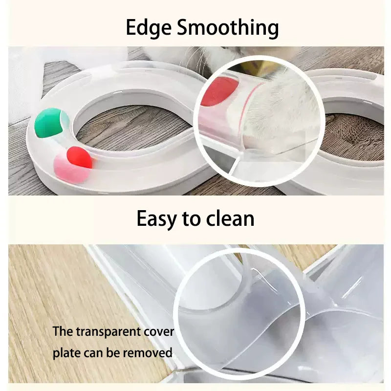 Cat Toys For Indoor Cats Interactive Cat Turntable Track Ball Self Entertaining Kitten Self Pleasure Toy Pet Orbital Ball Toys
