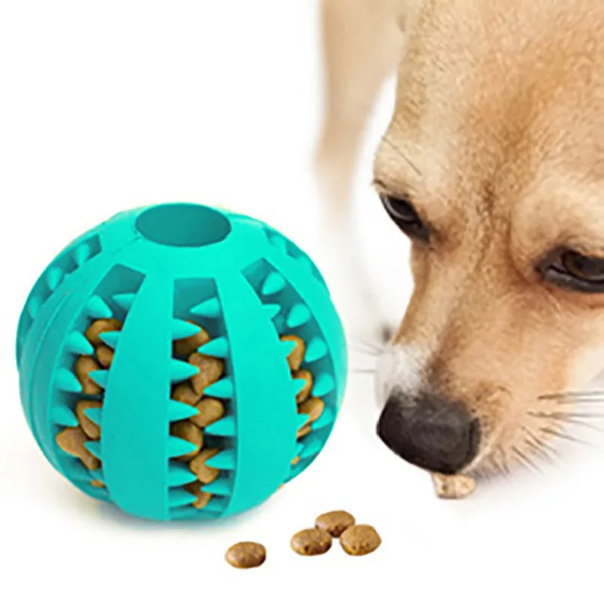 Natural Rubber Pet Dog Toys Dog Chew Toys Tooth Cleaning Treat Ball Extra-tough Interactive Elasticity Ball  Pet Accessories Dog