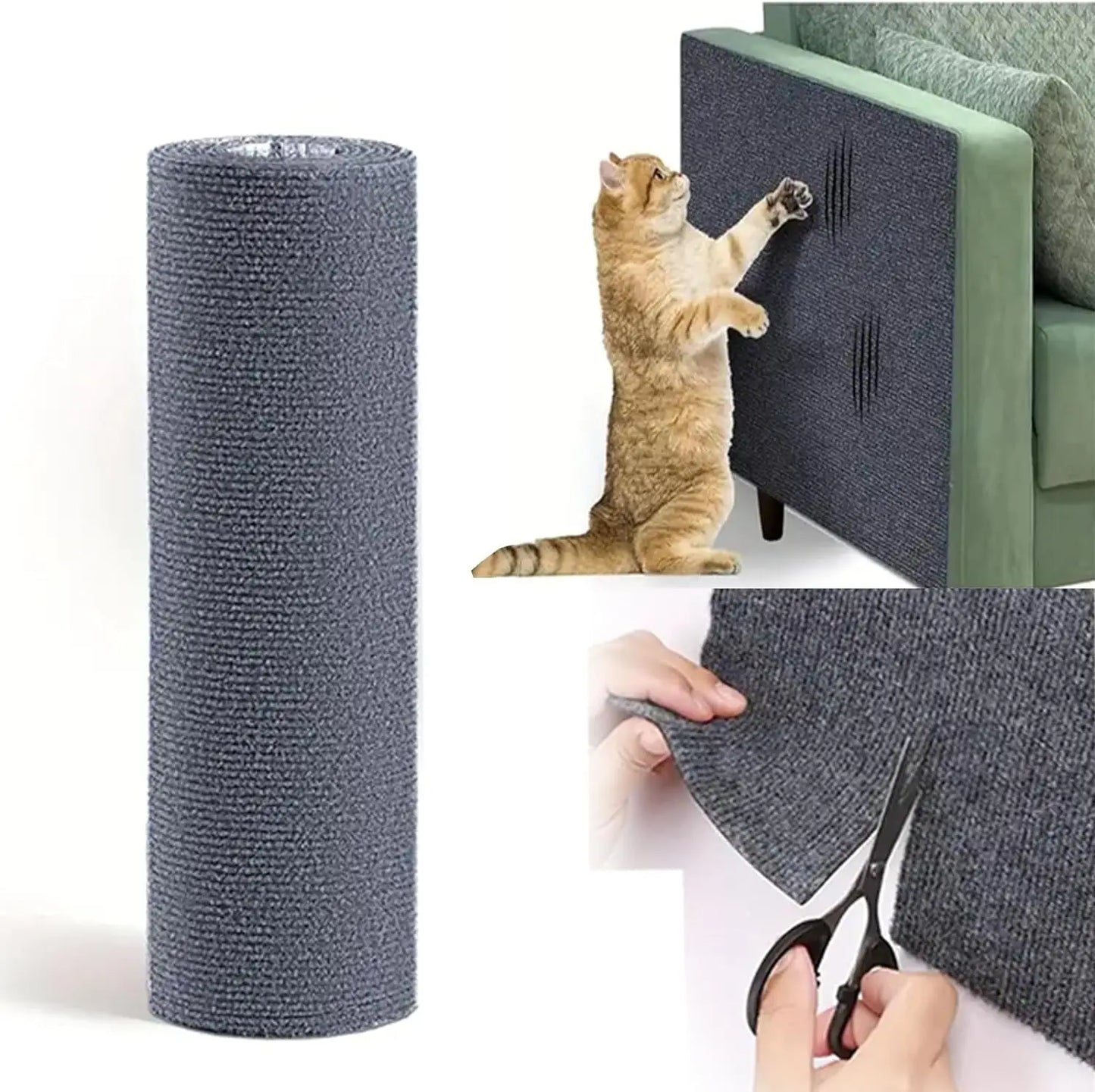 100/200/300cm Cat Scratcher Sofa Protector Pad Board Protection Trimmable Self-adhesive Carpet Corner Wall DIY Cat Scratch Mat