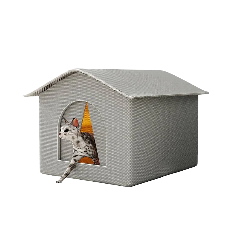 Outdoor Cat House New Weatherproof Outside Cat House Winter Warm Pet Cave Sleeping Beds for Small Dog Puppy Warm Shelter