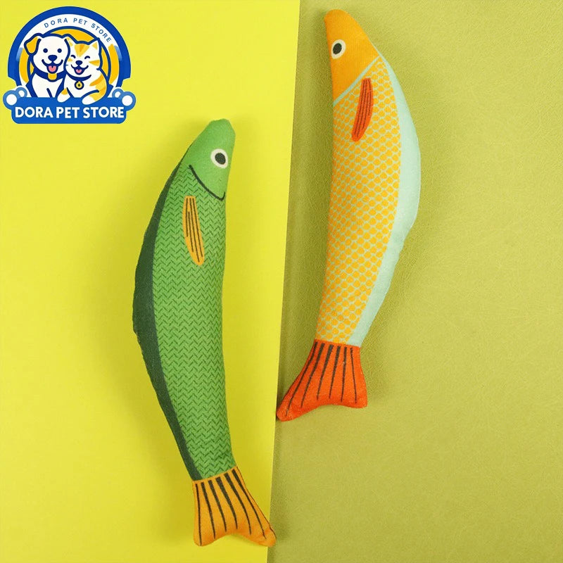 Cat toys mint fish simulation, grinding teeth, biting and teasing, durable and soothing, mint cat toys