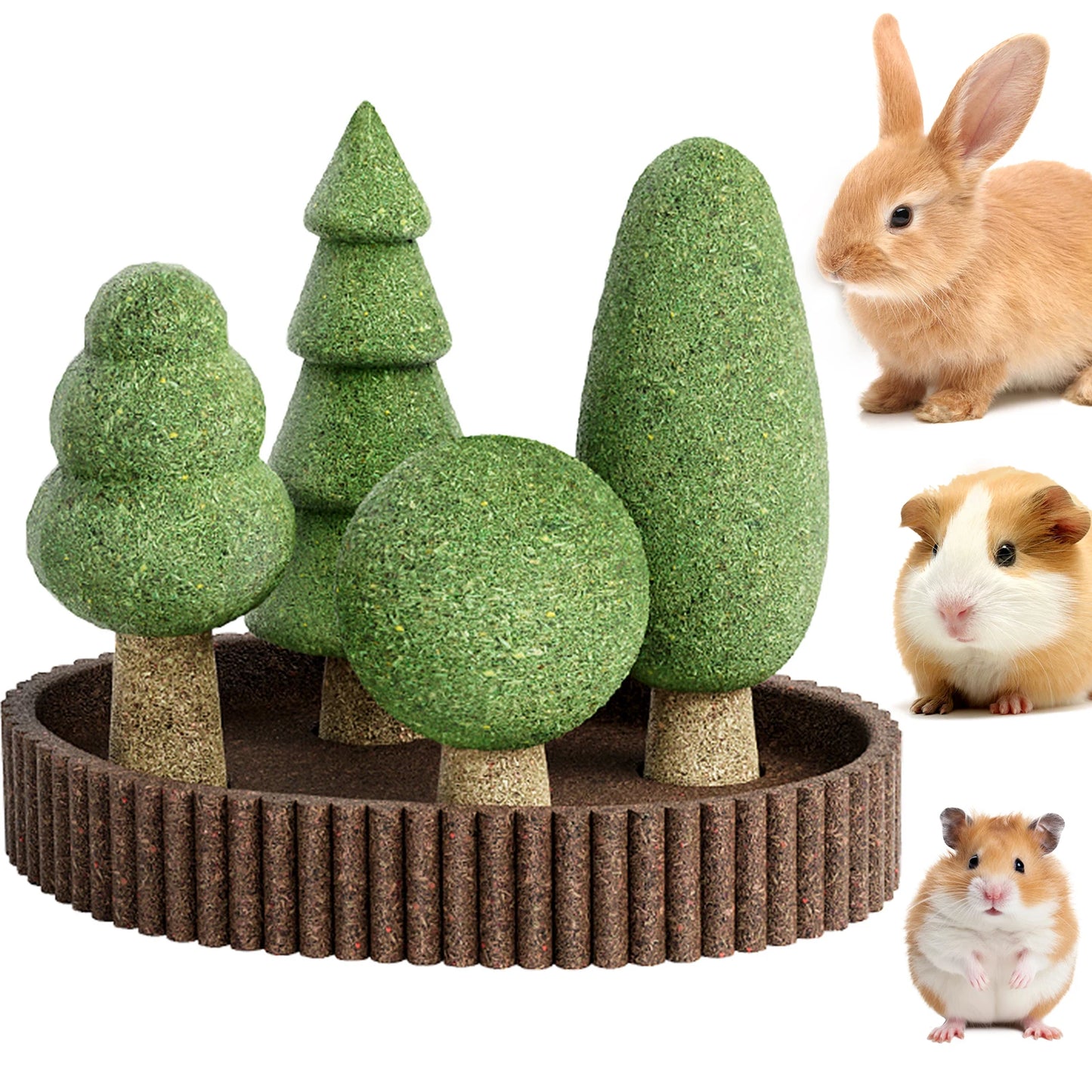 Natural Edible Guinea Pig/Rabbit Treats, Small Pet Dental Health Toys, Detachable Enrichment Chews for Chinchilla/Rat/Gerbils