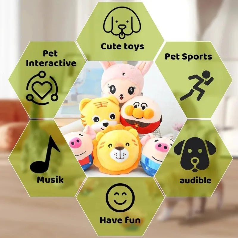 Cute Style Interactive Playing Dog Toy Cartoon Design Safe & Durable Suitable for Puppies & Adult Cats Dogs Toy Indoor Play