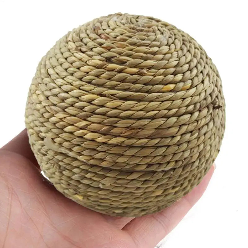 6cm Pet Chew Toy Natural Grass Ball For Rabbit Hamster Guinea Pig Tooth Cleaning Supplies Small Pet Toys Rabbit Accessories