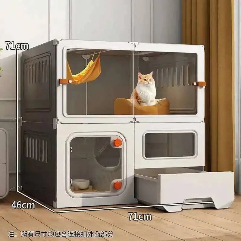 Luxury Cat Cage Cats Litter Box Integrated Cat House Modern Minimalist Large Free Space Household Indoor Cages for Cats