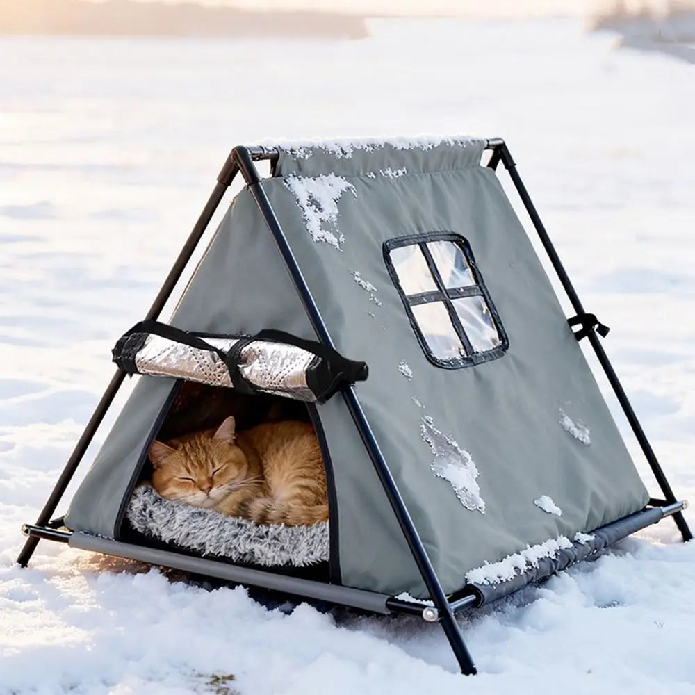 Minimalist Portable Outdoor Pet Tent Oxford Foldable Insulated Dog House Warm Waterproof Dog Cave Hut Summer Outdoor