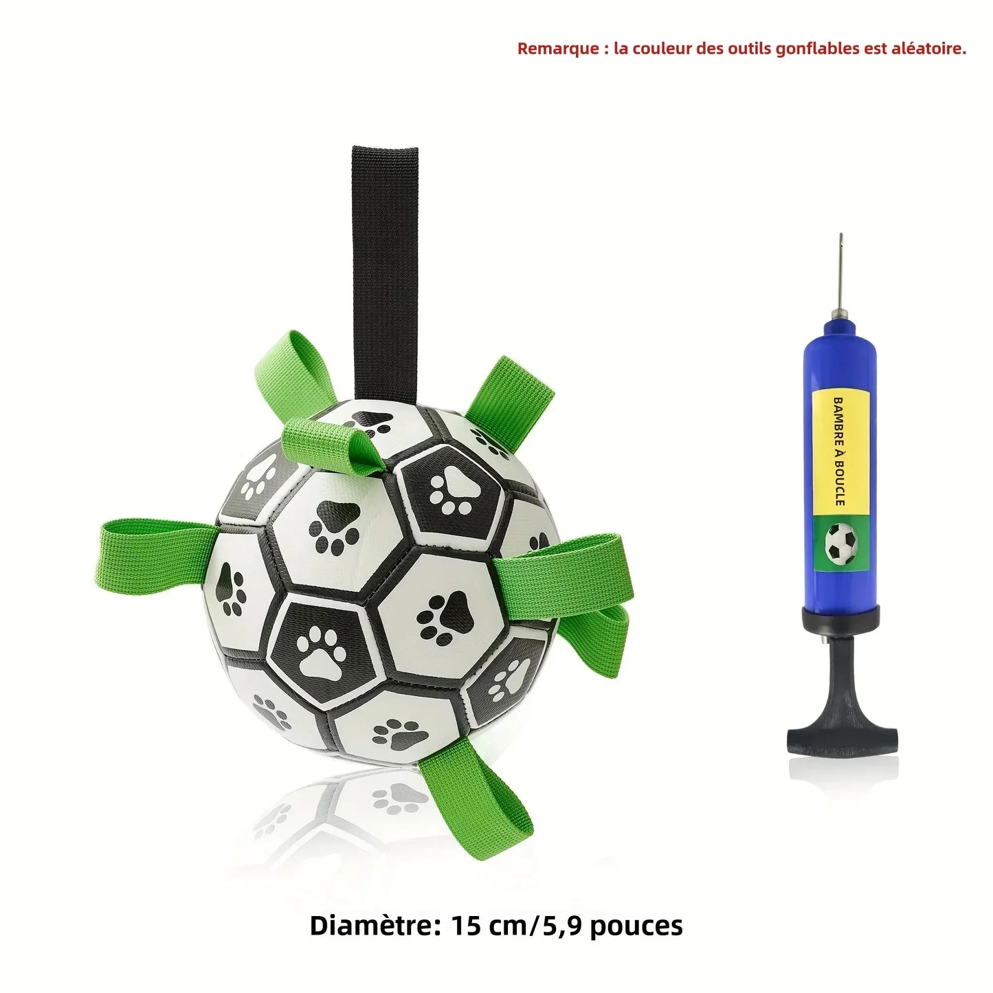 1 Pcs Interactive Dog Toys for Tug of War Dog Soccer Ball with Straps for Indoor Outdoor Dog Tug Toy Sturdy Ball Fetch Toy