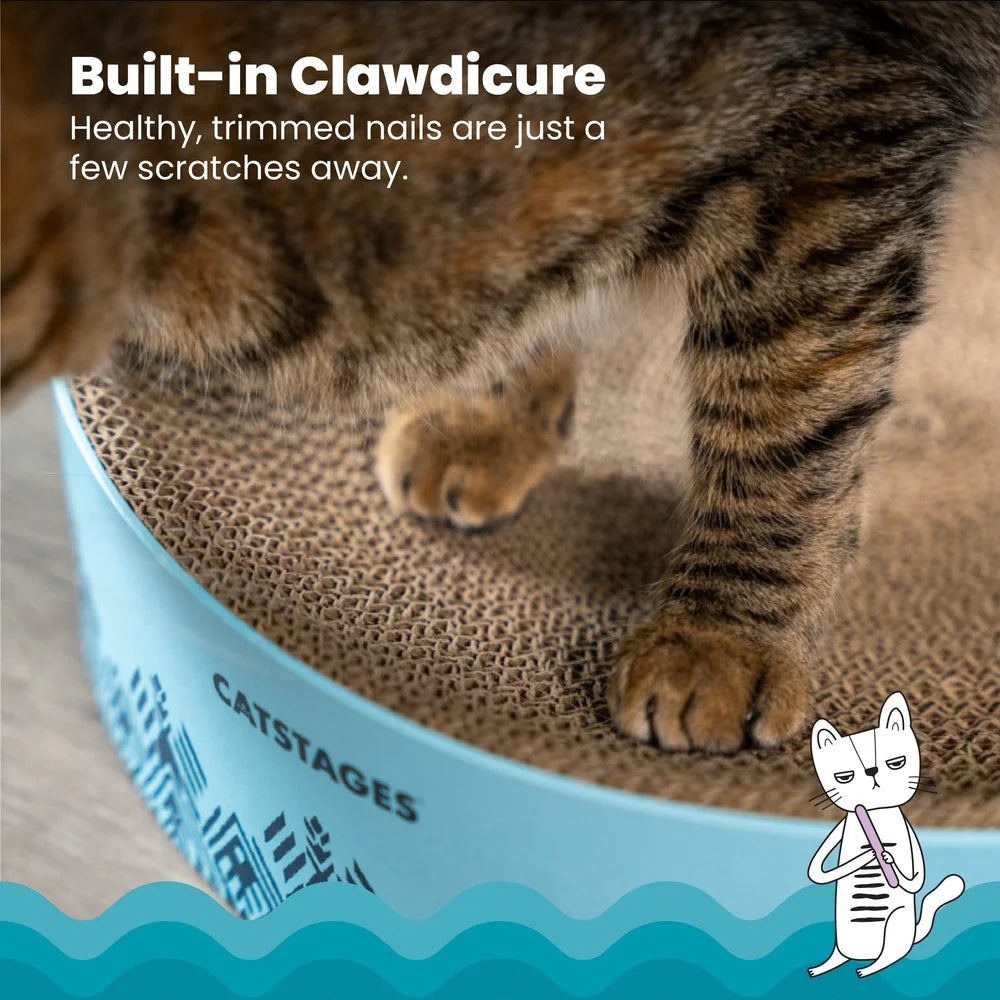 3 Pack Cat Scratcher Bowl Cozy Resting Spot Recycled Cardboard Healthy Nail Care Lightweight Durable Design Ideal Cats Up to