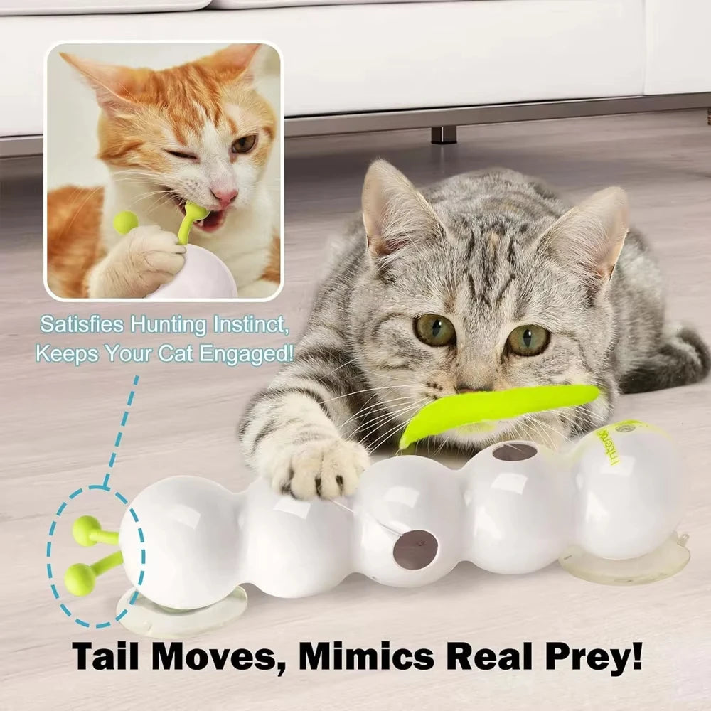 Intelligent Sensing Interactive Cat Toy Creative Durable Scratch Resistant Cat Teasing Stick Usb Rechargeable Caterpillar Toy