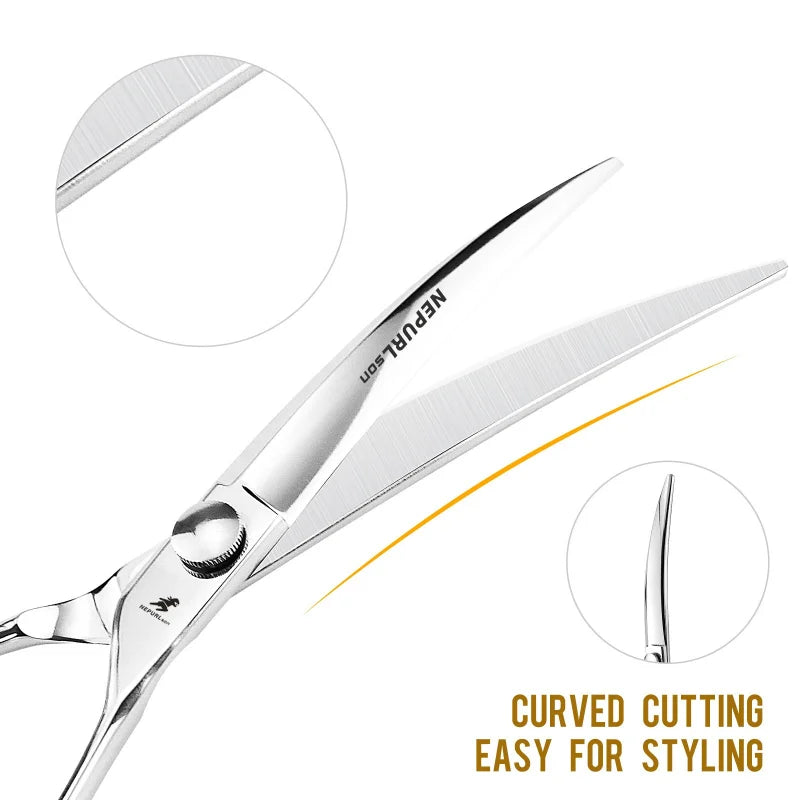 7.5 Inch Pet Scissors Professional High Quality For VG10 Pets Grooming Hair Shears Hairdressing Scissors Curved Scissors
