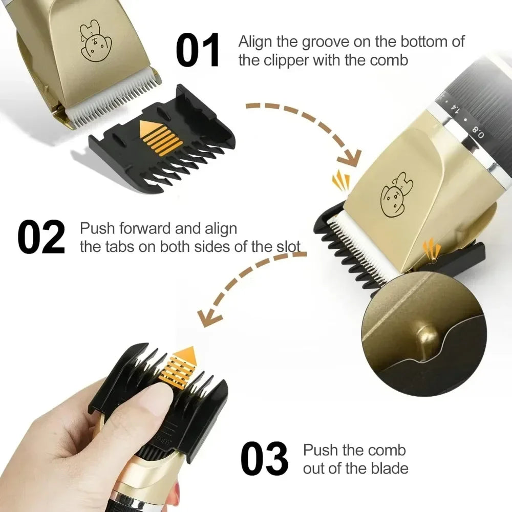 Dog Hair Clippers Grooming Pet Cat Haircut Trimmer Shaver Set Cordless Rechargeable Professional Dog Hair Trimmer New