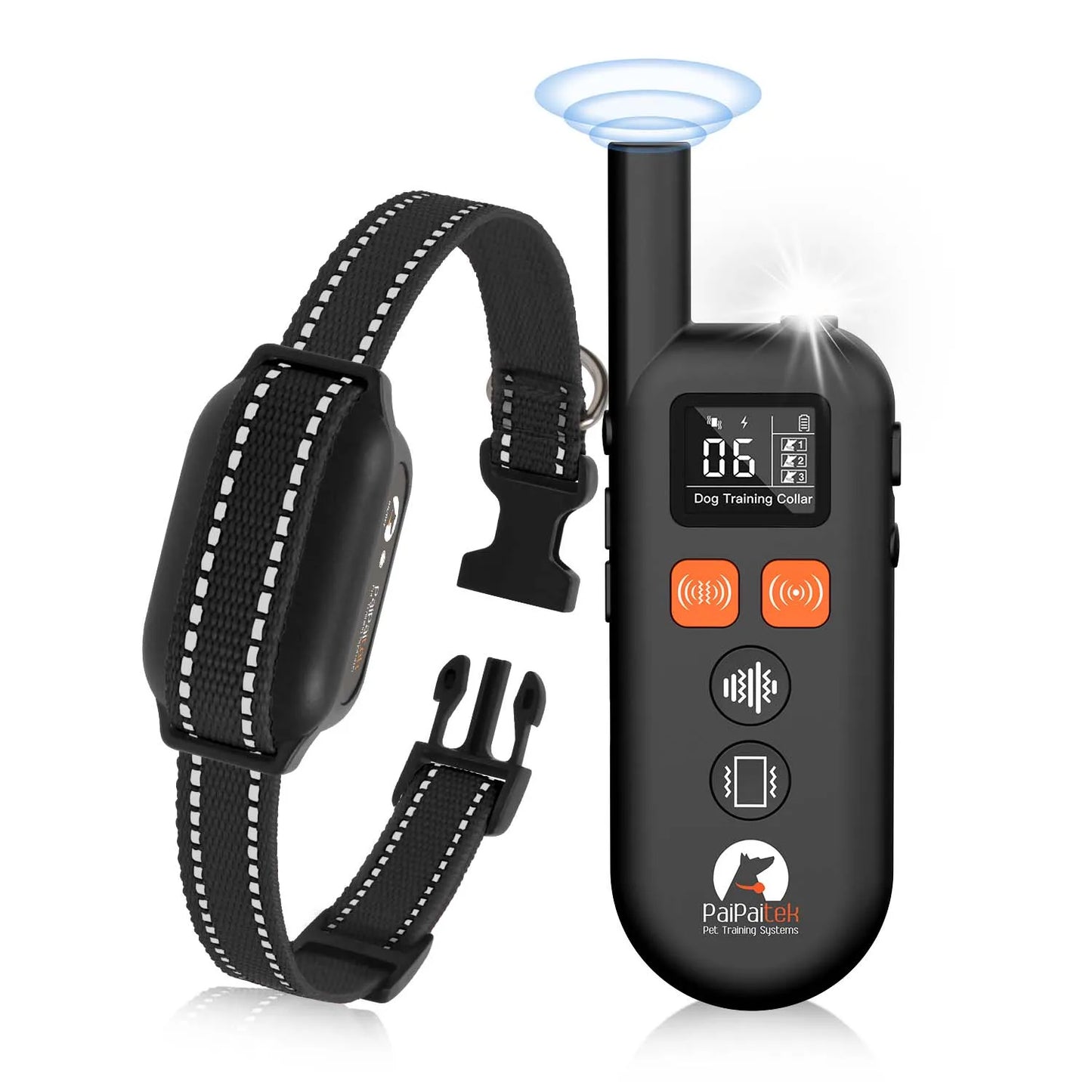Ultrasonic Dog Training Collar with Remote 3300ft, 3 Modes Vibration / Beep, No Shock Security Lock for Small Medium Large Dogs