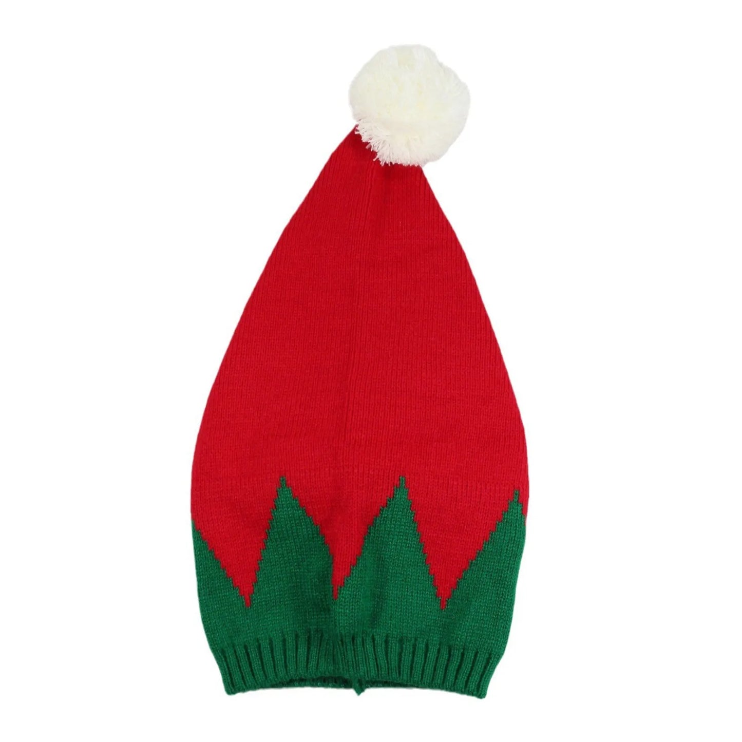 Adult Christmas Knitted Hat Elf Santa Beanies Santa Claus Red Green Striped Knitted Crochet Hat Merry Christmas Happy New Year