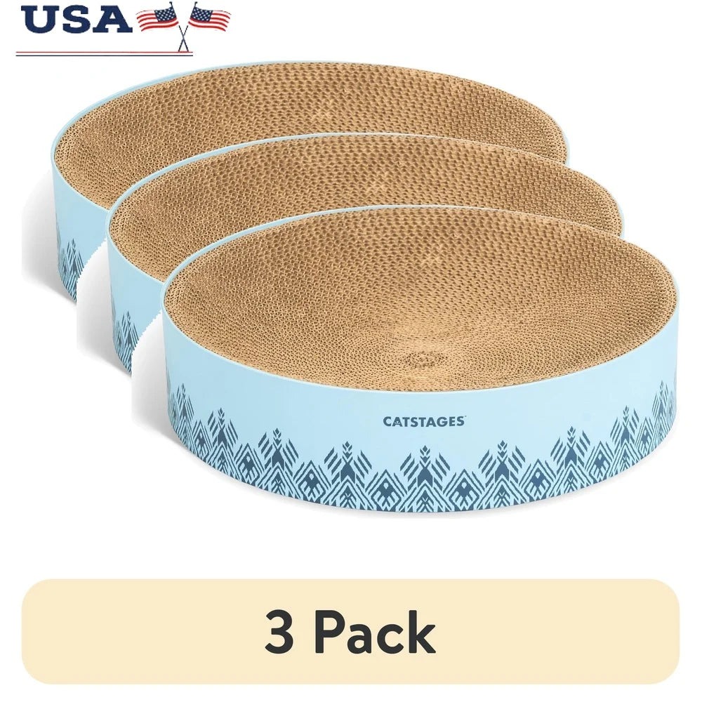 3 Pack Cat Scratcher Bowl Cozy Resting Spot Recycled Cardboard Healthy Nail Care Lightweight Durable Design Ideal Cats Up to