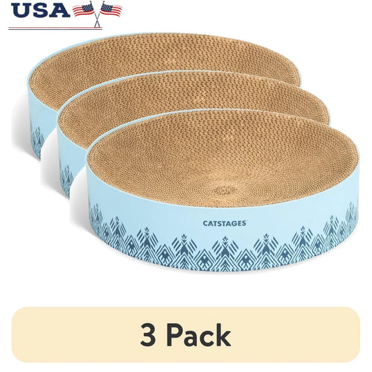 3 Pack Cat Scratcher Bowl Cozy Resting Spot Recycled Cardboard Healthy Nail Care Lightweight Durable Design Ideal Cats Up to