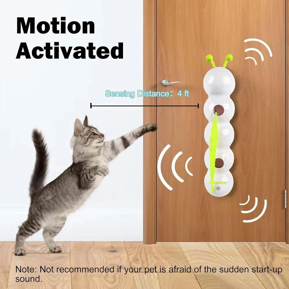 Intelligent Sensing Interactive Cat Toy Creative Durable Scratch Resistant Cat Teasing Stick Usb Rechargeable Caterpillar Toy