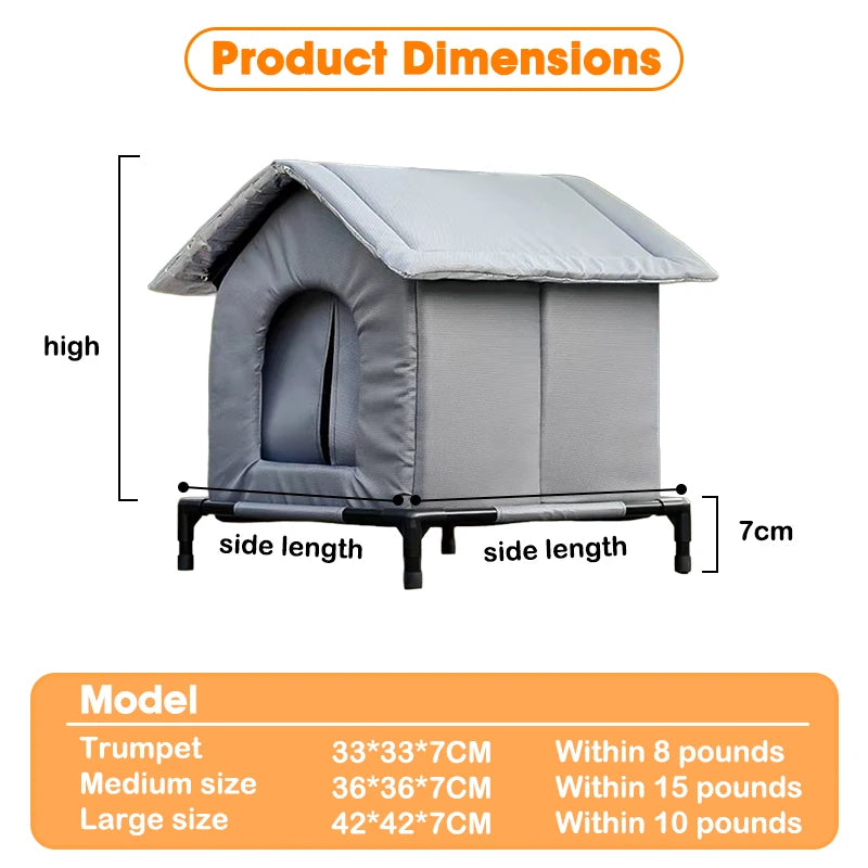 Outdoor Cat House New Weatherproof Outside Cat House Winter Warm Pet Cave Sleeping Beds for Small Dog Puppy Warm Shelter
