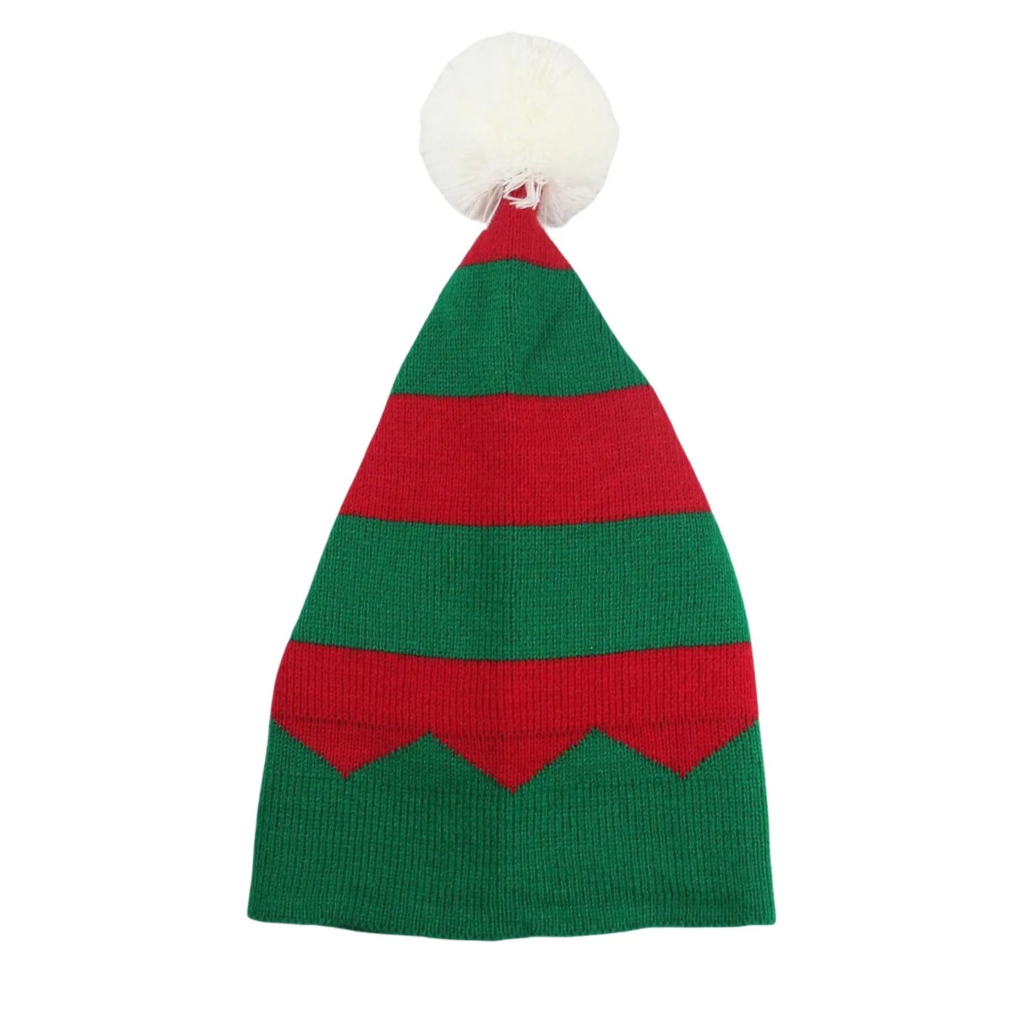 Adult Christmas Knitted Hat Elf Santa Beanies Santa Claus Red Green Striped Knitted Crochet Hat Merry Christmas Happy New Year