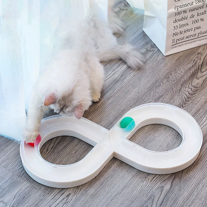 Cat Toys For Indoor Cats Interactive Cat Turntable Track Ball Self Entertaining Kitten Self Pleasure Toy Pet Orbital Ball Toys
