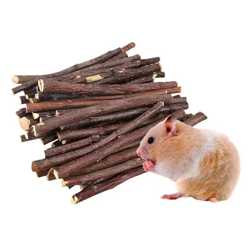 20/40/80/100pcs Hamster Rabbit Teeth Grinding Apple Tree Stick Minerals Molar Stone Toys for Chinchilla Hamster Pet accessories