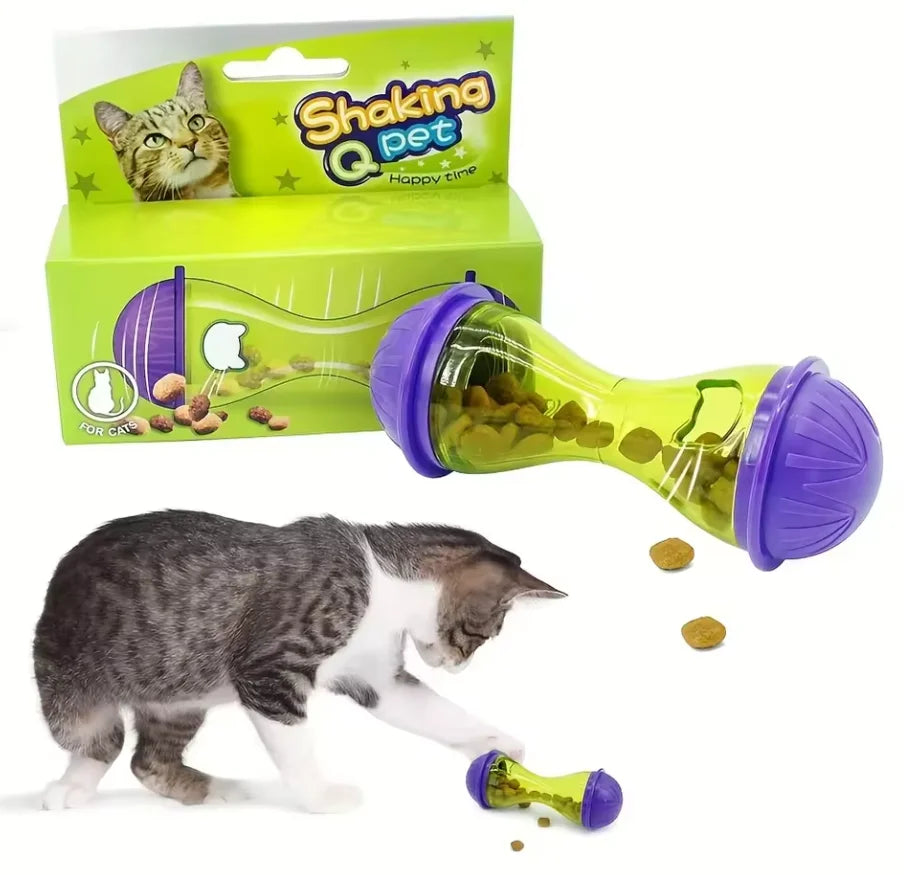 Interactive Pet Feeder Cat Toy Ball Food Rolling Leakage Dispenser Cat Food Feeder Playing Training Funny Toys Cat Pet Supplies