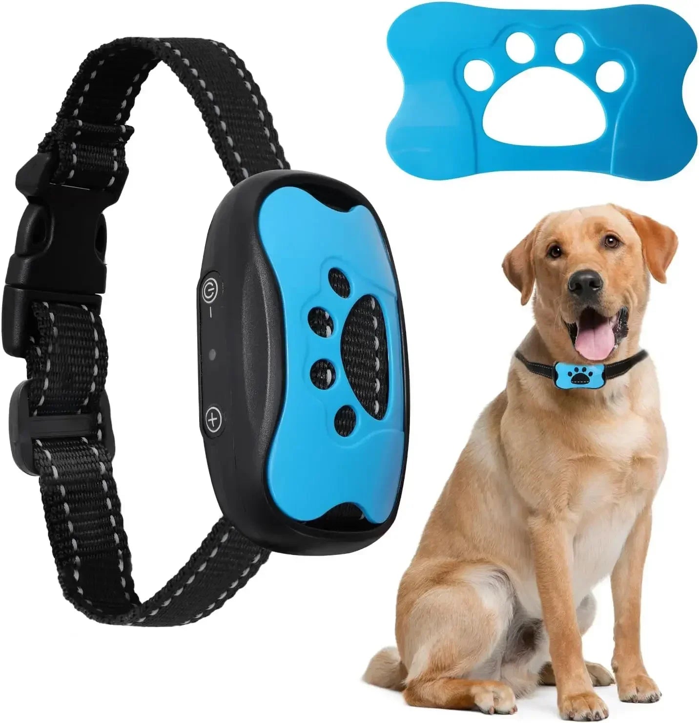 Pet Dog Barking Prevention Device USB Rechargeable Dog Training Collar Ultrasonic Anti-Bark Vibrating Collar