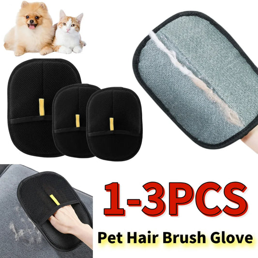 Pet Grooming Gloves Static Dedusting Brush Pet Hair Remover Brush Removing Dog Cat Hair From Sofa Carpet Clothes Remover Gloves