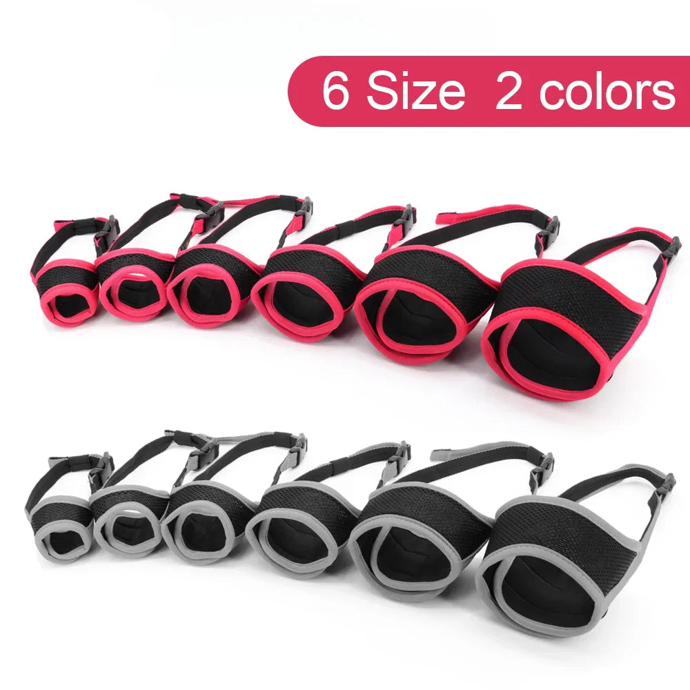 Breathable Mesh Pet Dog Muzzle Adjustable Anti Bark Dog Mouth Mask Cover Stop Chew Grooming Dog Muzzles Training Pet Accessories
