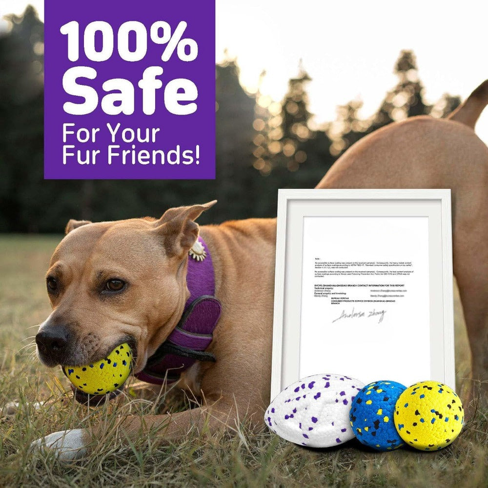 Pack of 3 5.3'' Dog Toys Tennis Balls, Dog Chew Toy, Dog Balls Upgraded Durable Tennis Ball for Chewers, More Biting-Proof Teething Balls Dog Chew Toys for Large Medium Small Dog and Puppies, for Playing in The Pool or Seasid